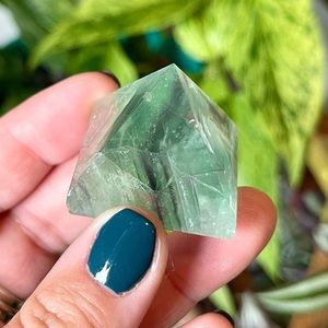 💚Banded Rainbow Fluorite Crystal Mini Pyramid Figure💚
